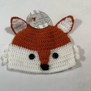Adorable Fox Knit Hat for Kids - Orange and White